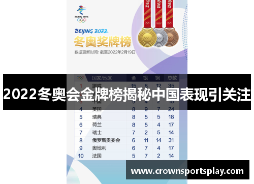 2022冬奥会金牌榜揭秘中国表现引关注